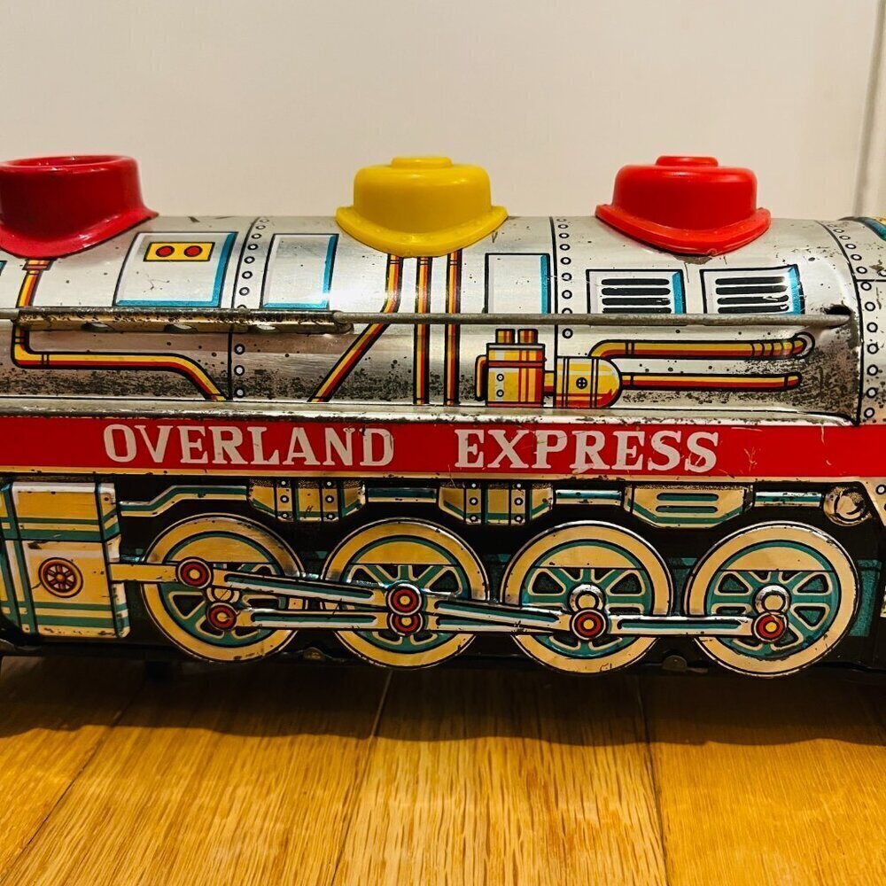 Masudaya Tin locomotive OVERLAND EXPRESS vintage rare toy Made in Japan - Picture 3 of 15